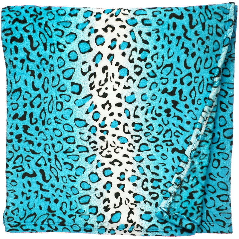Couverture luxueuse à imprimé zébré, Très grand, Turquoise