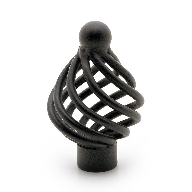 Expression 1 5/16" Length Birdcage Knob, 1.3" H x 1.3" W x 2.07" D, Matte Black
