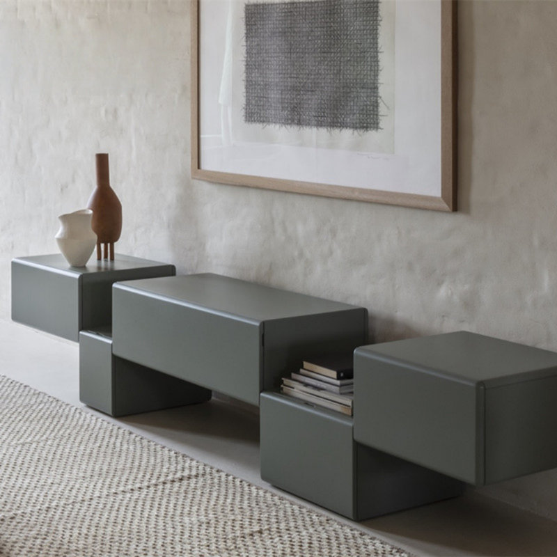 Meuble télé gris moderne et minimaliste