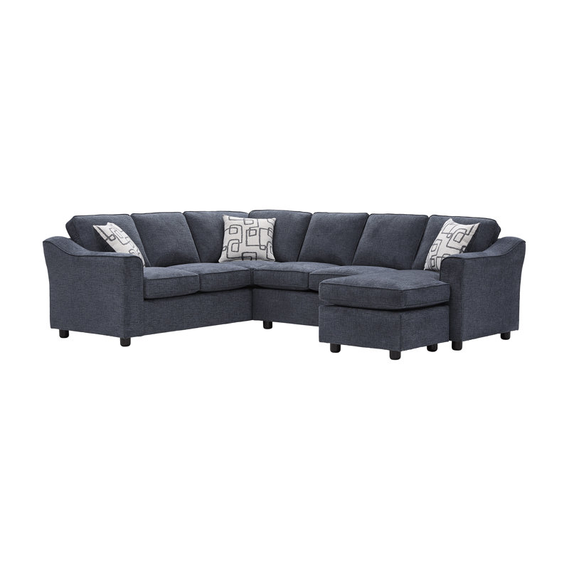 Canapé modulaire rembourré 2 pièces avec méridienne et repose-pieds Tundra Twilight, Polyester crépuscule toundra