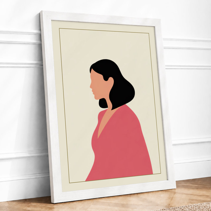 Woman In Profile Minimalist - Print, A1 - 84.1 x 59.4 cm, White