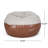 Maxi 5 Foot Two Color Fabric And Faux Leather Rounded Bean Bag-1029644033