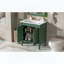 Meuble-lavabo avec lavabo en céramique, deux portes à fermeture douce, pieds en bois massif et tablette réglable, vert-2024271249-2024271253