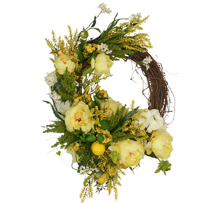 Hydrangea And Peony 23" Wreath