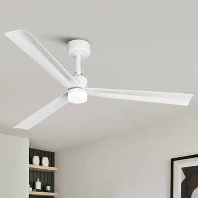 Ventilateur de plafond 50 po à DEL 3ccT avec lumières et télécommande, intensité variable, moteur à courant continu réversible à 6 vitesses, minuterie 