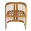 Fauteuil de salle à manger moderne Rhea en bois d'acacia naturel avec panneaux en maille d'extérieur et coussin amovible-135788512
