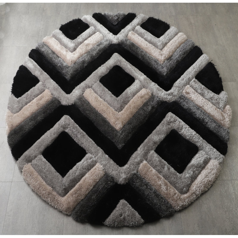 Eulamae Abstract Indoor Rug, Round 7'