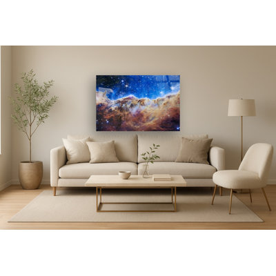 Art mural en verre trempé sans cadre James Webb Carina Nebula I Rhinestones - 40 po x 60 po