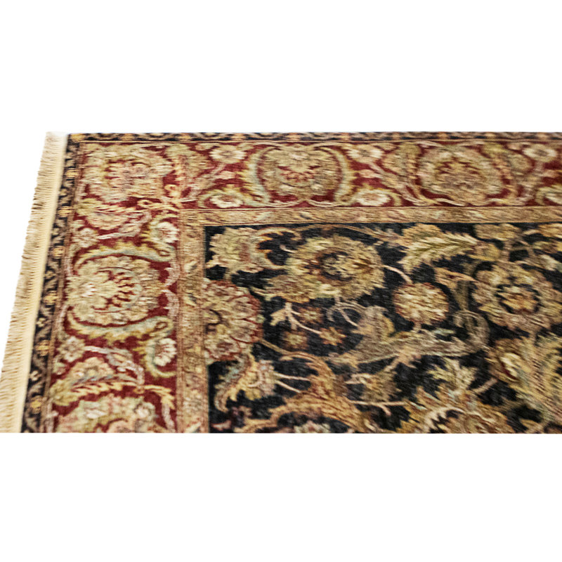 High-Quality Hand-Knotted Black And Red Area Rug