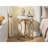 Masonlee 19.7"W Gold End Table, Round Side Table with Faux Marble Top