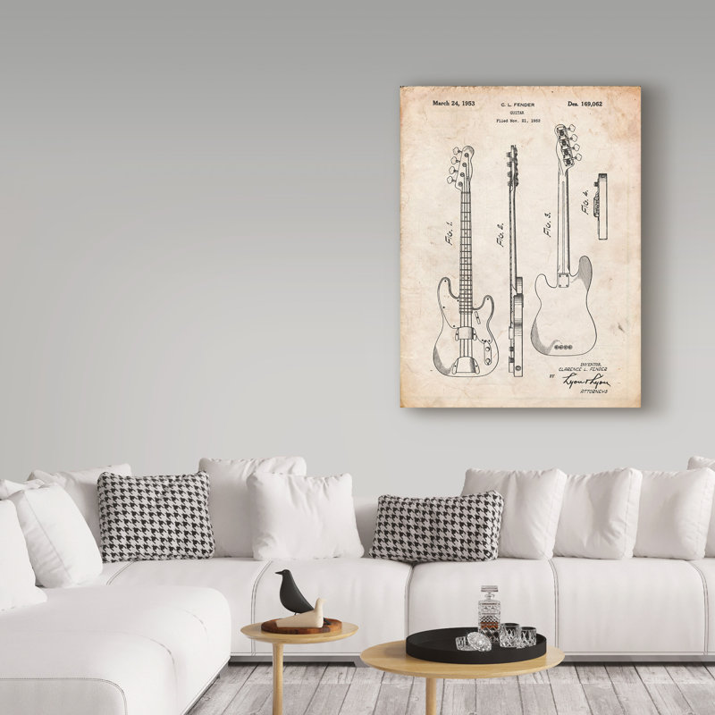 Manilo «Guitare 2», reproduction d'art sur toile tendue, H 32 po x l 24 po