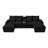 130" U-shaped Sofa with Console,Cupholders,6-seat Upholstered primary living space Furniture,Sleeper Couch Set with Chaise for Living Room,Apartment-856332064