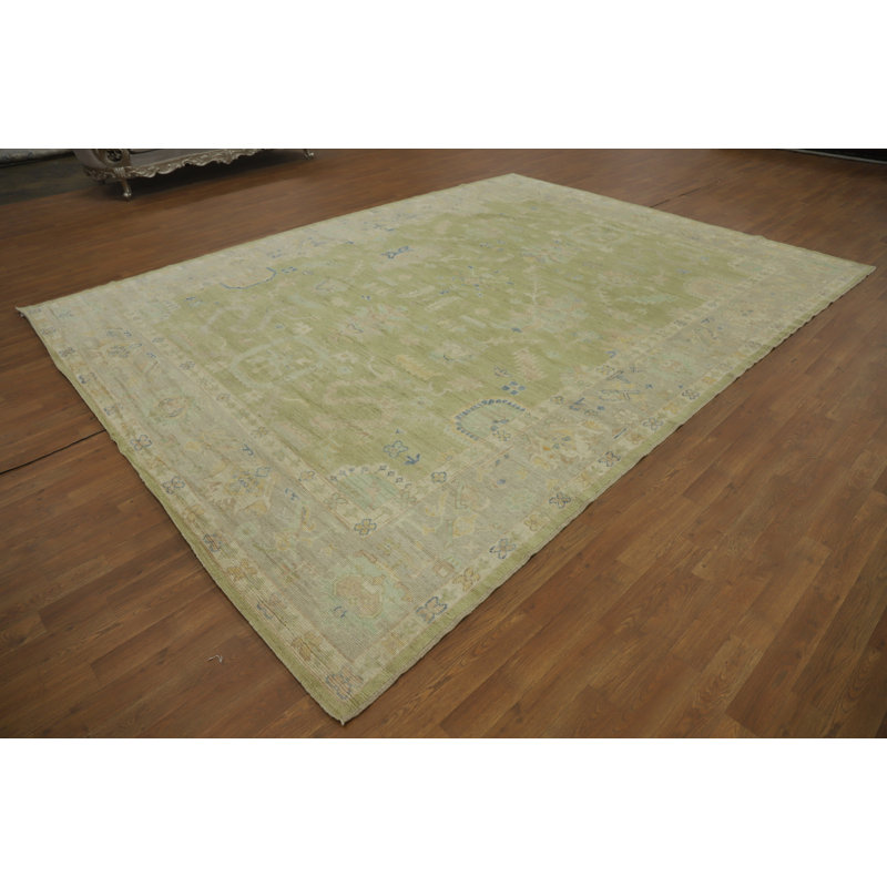 Tapis turc vert Oushak 9x12
