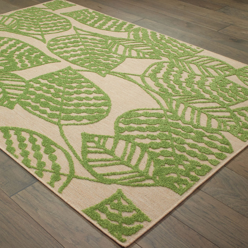Ledyard Floral Indoor / Outdoor Rug, Rectangle 7'10" x 10'10"