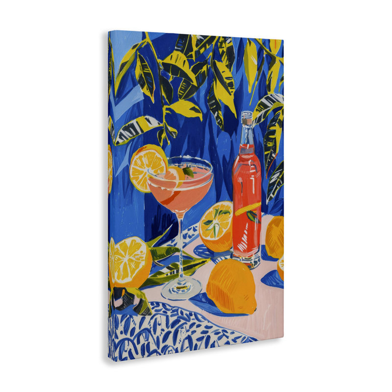  Art mural sur toile «Citrus Cocktail Still Life» par LSR Design Studio, H 45 po x l 30 po
