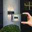Graven 8-Light Curved Aluminium Black Up & Downlight