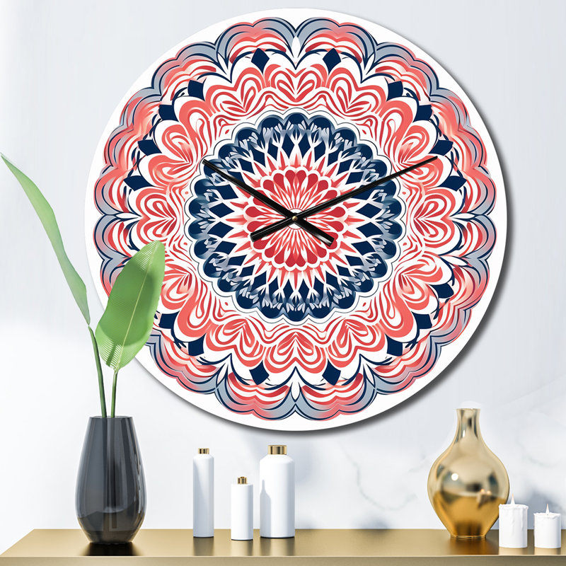 Horloge murale en métal exquise Mandala, Moyenne