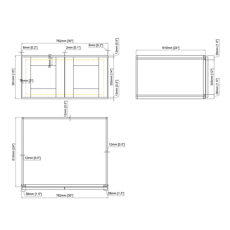 Armoire de cuisine en bois massif prête à assembler, Gris, H 12 po x l 36 po x P 12 po