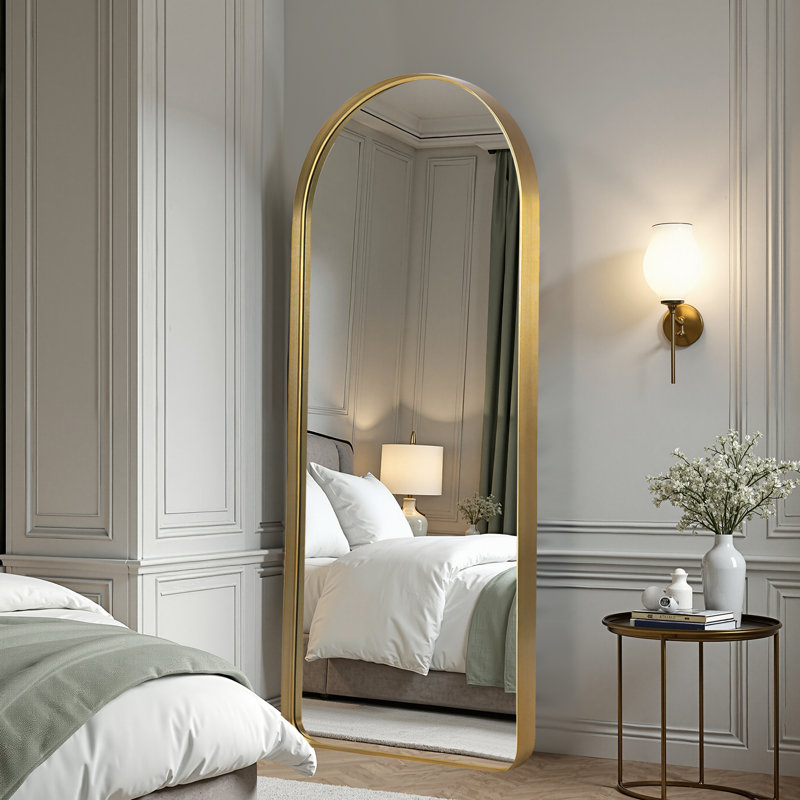 Miroir de plancher Arch, Doré