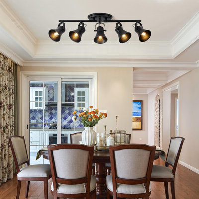 28'' 5 -Light Swing Arm Track Track Kit with Dimmable and Adjustable Head