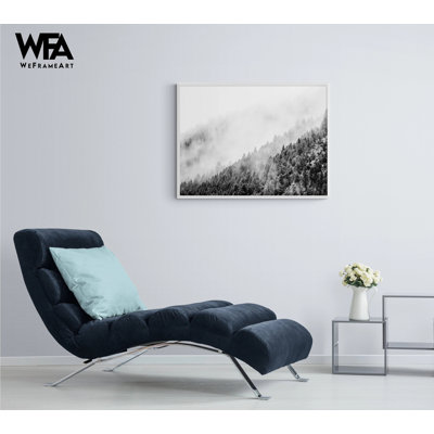 Photographie de forêt noir et blanc du Wyoming, art mural surdimensionné de montagne Wyoming, impressions de photographie d'arbre brumeux, art mural de grande forêt