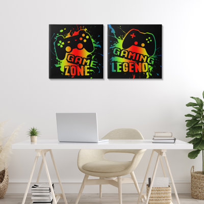 Gradient Gaming Phrases 2pc Canvas Set, design by Marcus Prime