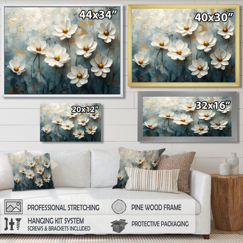 Isco Geraniums Pure Form Minimalisme II - marguerites, art mural large, Reproduction encadrée d'une seule photo
