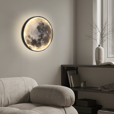 LED Moon Pattern Wall Lighting Fixture Colors Adjustable For Bedrooms, Living Rooms, Dining Rooms