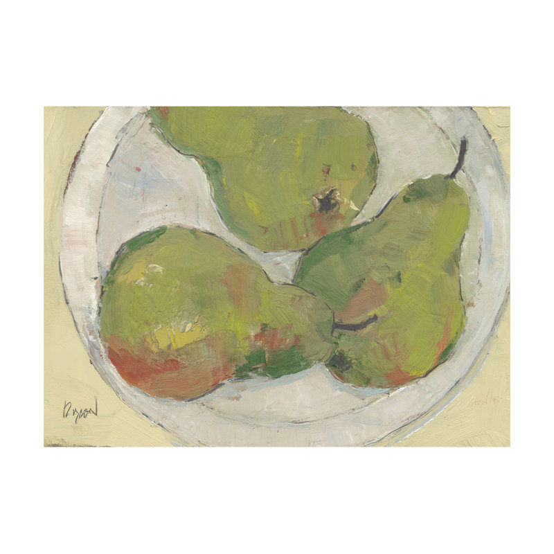 Plate With Pear by Samuel Dixon - Wrapped Canvas Print, 30cm H x 46cm W