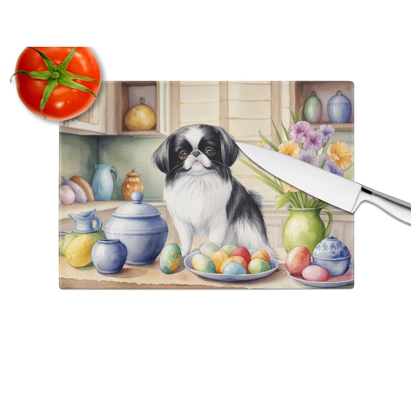 Decorating Easter Japanese Chin Glass Cutting Board