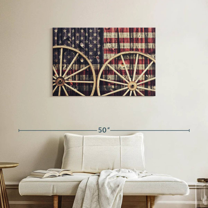 Borges American Wagon Wheels, 24" H x 36" W
