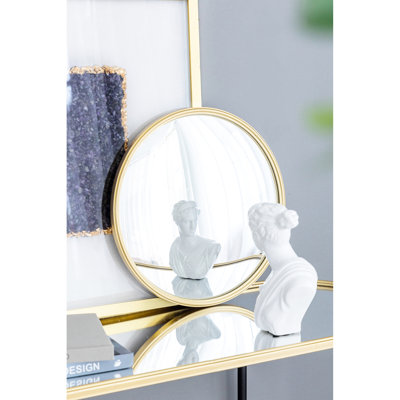 Miroir 15 po avec bordure dorée et cadre en fer pour cadre de chambre à coucher, décor de salon parfait