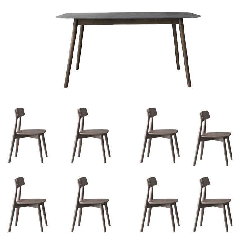 Modern Oak Sintered Dining Table Chairs