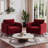 Set Of 2 Modern Velvet Upholstered Chairs - Chair Set (Matching Design, Soft Seat Cushion), Suitable For Living Room (Matching Design, Soft Seat Cushion)-315139277