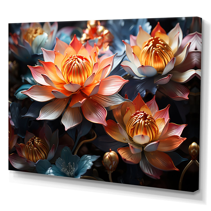 " Elegance In Lotus Blooms I ", Wrapped Canvas, 30" H x 40" W x 1.5" D