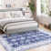Machine Washable Rugs Oriental Floral Area Rug for Living Room Bedrooms Non Slip Rugs for Playroom Office Kitchen