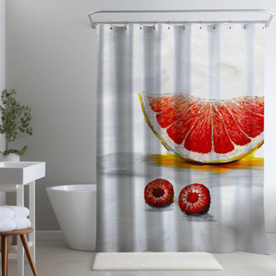 Shower Curtain GA33 – Polyester Shower Curtain, Dye Sublimation Print, 71" W × 74" L