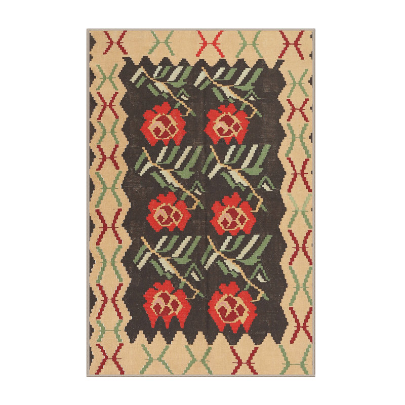 Tapis rouge / beige Veana, Rectangle 4 pi x 6 pi