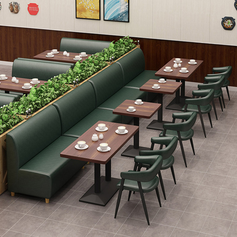 Bancs de restaurant simples et décontractés, Vert foncé