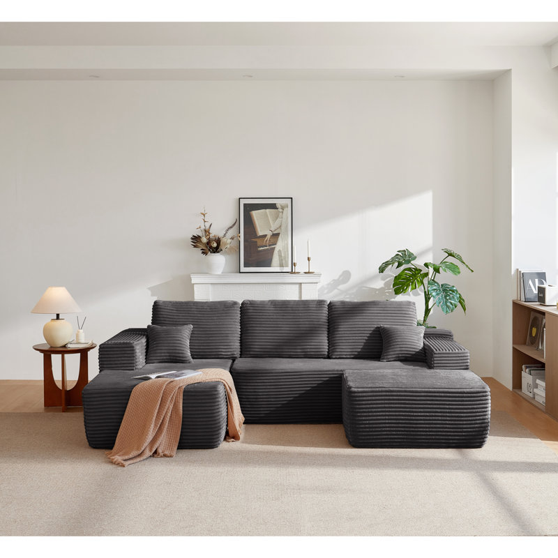 Canapé modulaire Cloud en tissu moelleux, conception en U peu encombrante pour la maison