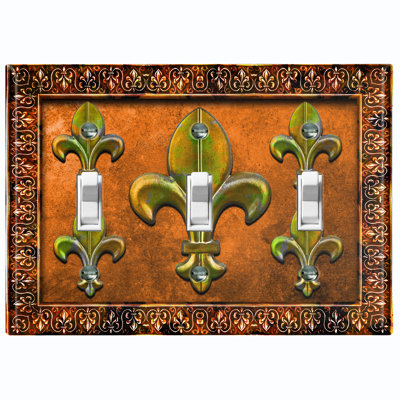 Patterned 3 - Gang Toggle Light Switch Standard Wall Plate