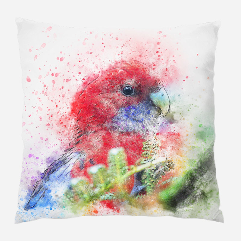 Coussin oiseau Angelina, Microsuède, Intérieur
