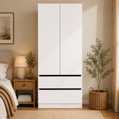 75" Armoire Wardrobe Closet with 2 Drawers