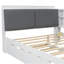 Lit plateforme en bois avec lit gigogne, tablettes et tête de lit en bois