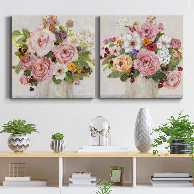 «Becoming Blush I», ensemble de 2 reproductions d'art sur toile tendue, H 32 po x l 64 po x P 1 po