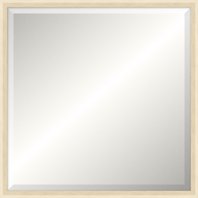 Pickled White Ridgeline Mirror, Square 23.5" x 23.5", Beveled