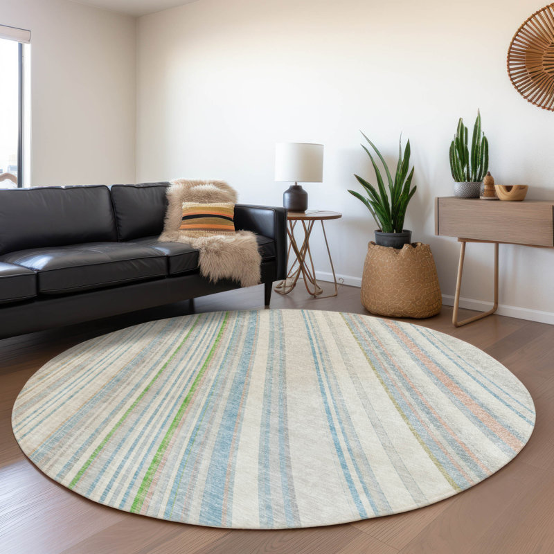 Tapis Chayden avec envers antidérapant, Rond 8 pi