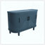 Armoire de rangement en bois avec console moderne et courbée avec 4 portes et tablettes intérieures réglables pour le salon, la cuisine, la chambre à coucher et le couloir-57180105