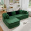 Canapé modulaire de cinéma maison en tissu de 106 po avec méridienne et siège profond, sans assemblage, faisant face à la gauche, vert émeraude-2145230879-2145230877