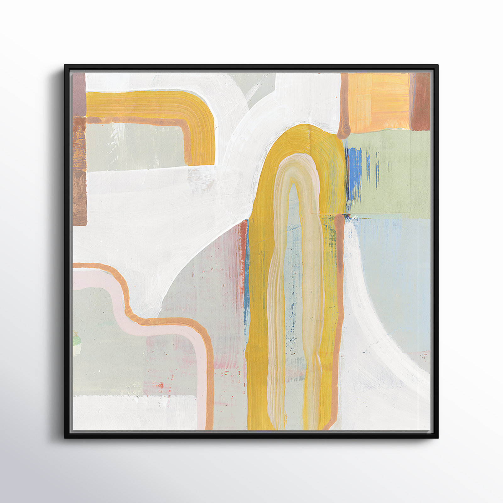 Copeland "Together Again II" Painting by Cartissi, 37.5" H x 37.5" W x 2" D, Black